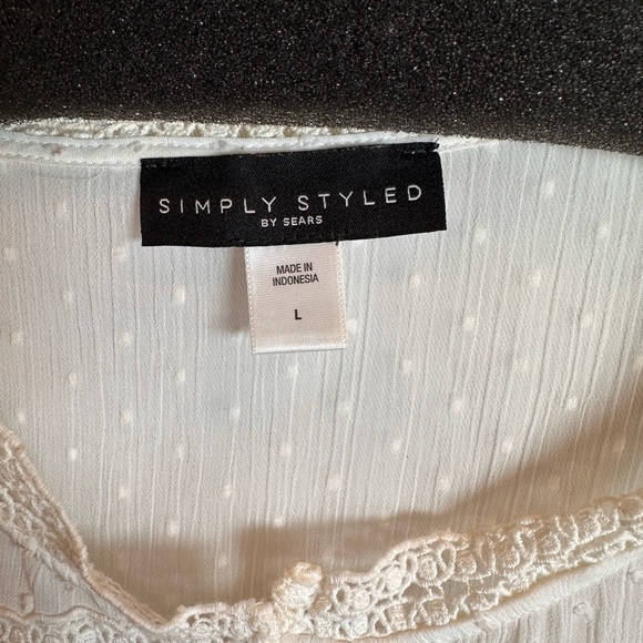 Simply Styled By Sears Sheer white Blouse - Picture 2 of 4